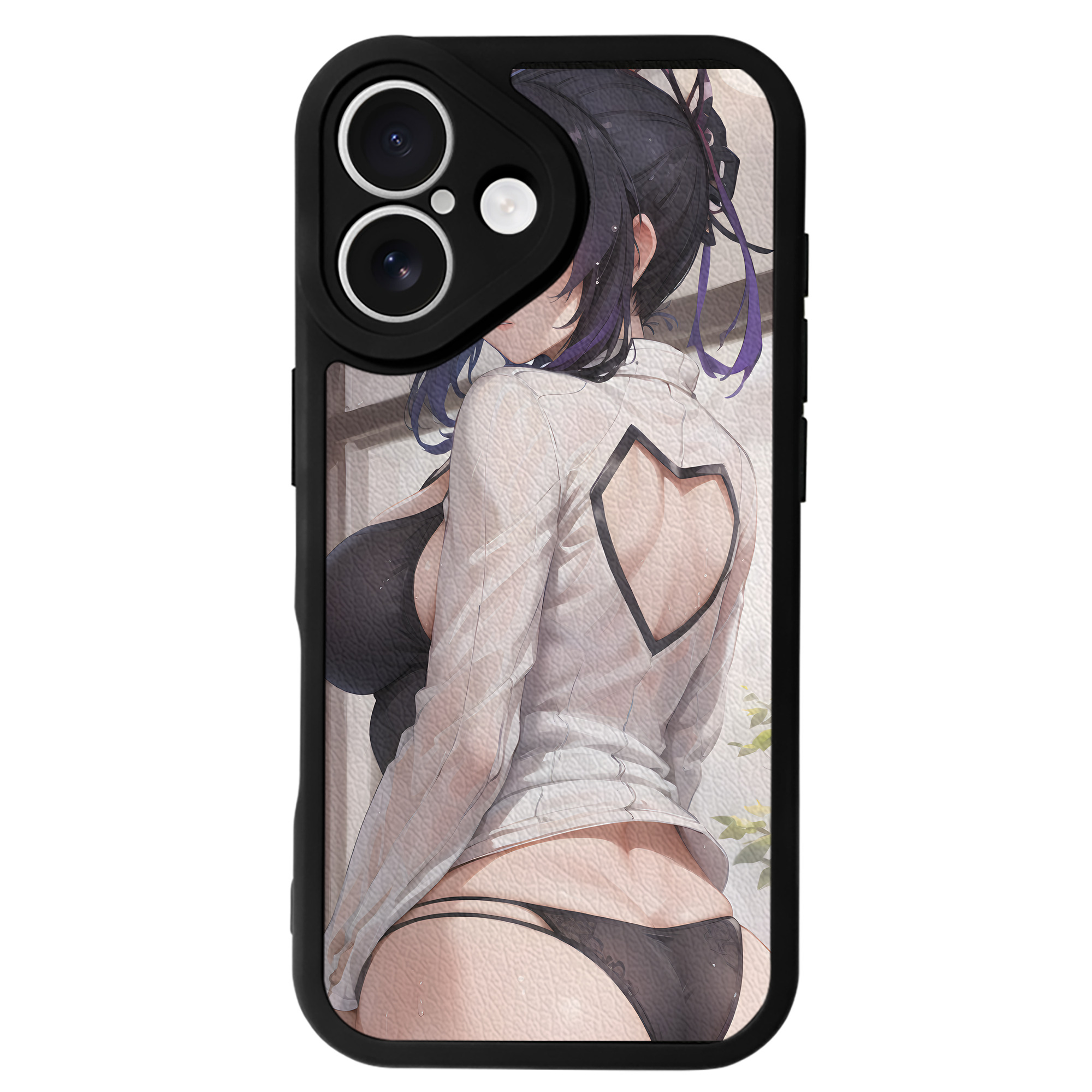 （画像用） 鬼滅の刃（きめつのやいば）蟲柱-胡蝶 しのぶ／こちょう しのぶ Kochou Shinobu 【iPhone 16シリーズ対応】シリコンスマホケース（レザー調） 材質：シリコン